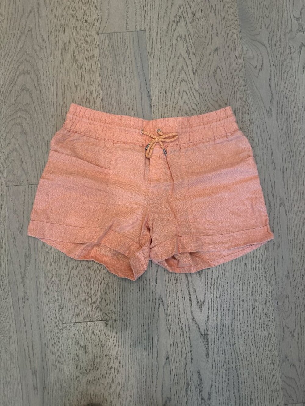 Athleta Cabo Linen Short | Size 12 | Peach Coral | 4" Inseam | GUC |